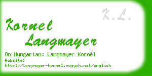 kornel langmayer business card